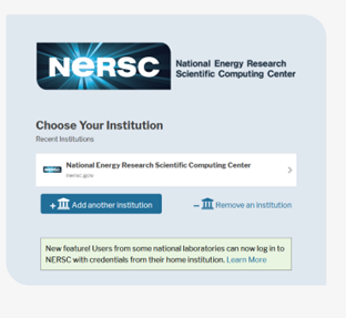 NERSC login page